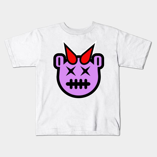 Cute devil bear Kids T-Shirt by stephenignacio